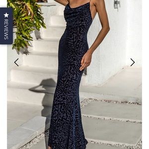 Runaway the Label- Savant Dress-Navy Leopard